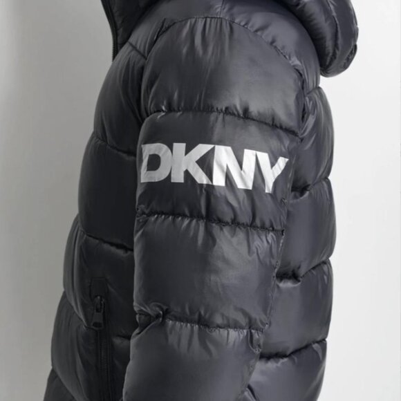 DKNY Men's Water Resistant Hooded Puffer Durable Cold Weather Jacket hip hop XL - Picture 4 of 5
